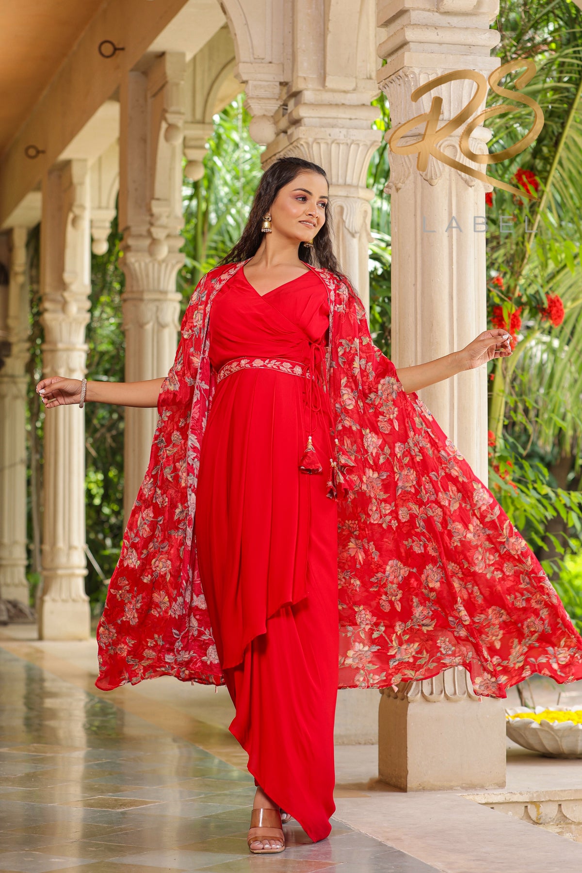 Red Embroidered Kaftan Dress – Exclusive Designer Wear