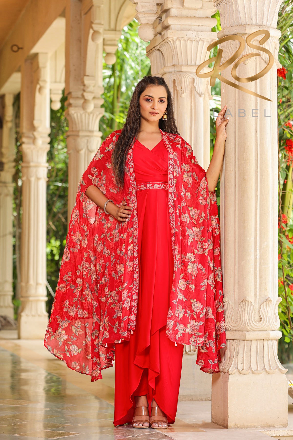 Red Embroidered Kaftan Dress – Exclusive Designer Wear