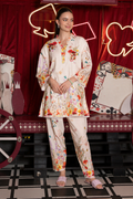 Cream Floral Printed Co-Ord Set – Cotton Two-Piece