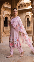 Pink Floral Printed Suit Set for Women | Label RS