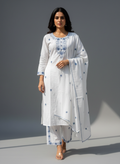 White Chikankari Cotton Kurta Set for Women – Embroidered Daily Wear Suit