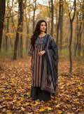 Indigo Rust Striped Cotton Kurta Set for Women – Daily Wear Palazzo Suit