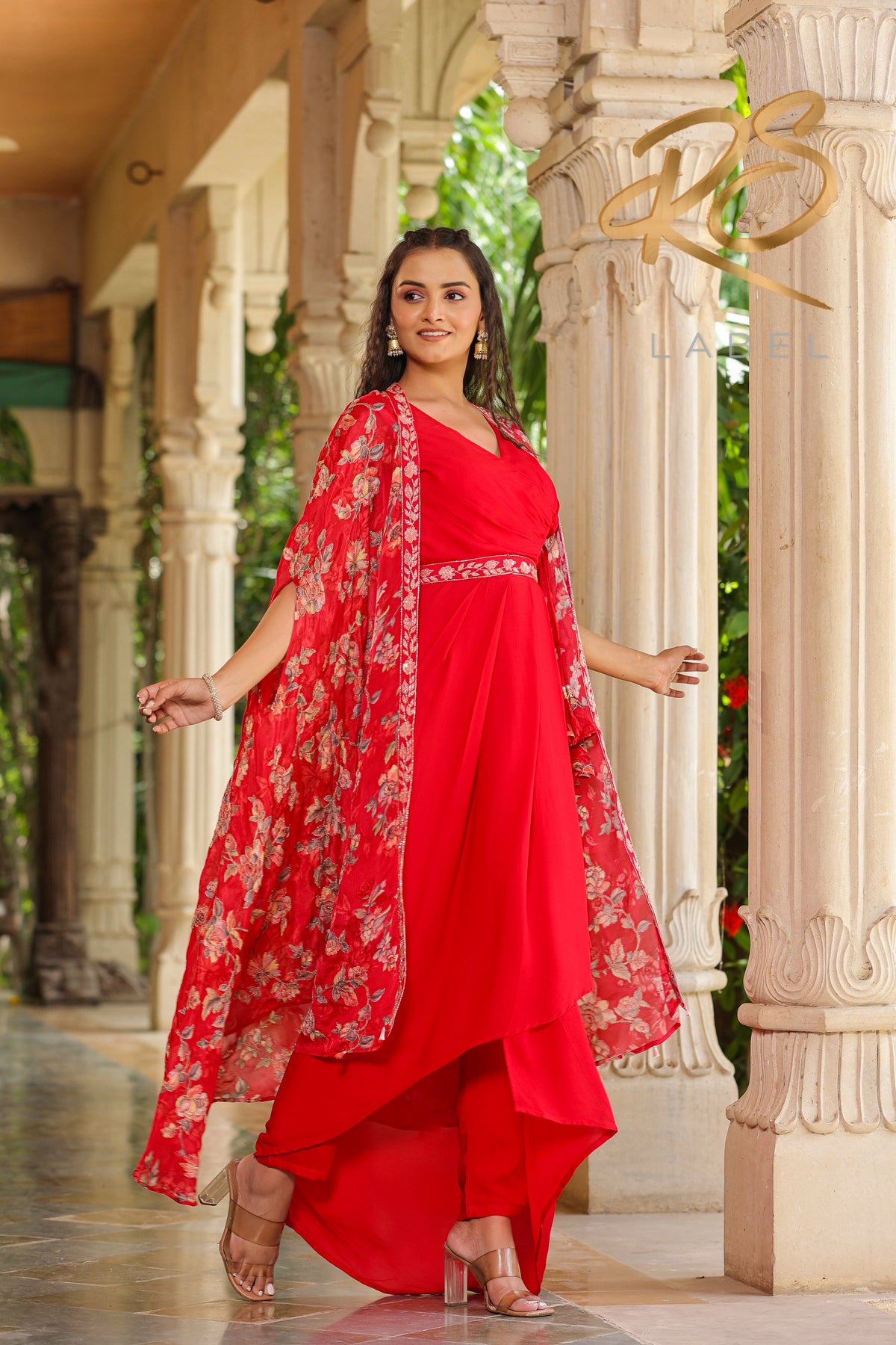 Red Embroidered Kaftan Dress – Exclusive Designer Wear